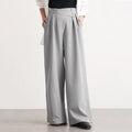 Damen Hochtaillierte weite Hose mit eleganter Faltenteilung