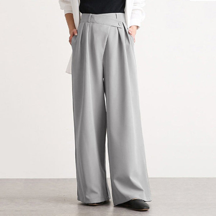 Damen Hochtaillierte weite Hose mit eleganter Faltenteilung