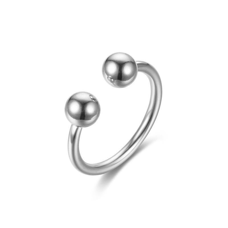 Damen Offener Ring mit doppelt kugelförmigem Design Shop Nory