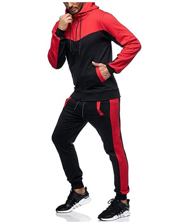 Herren sportlicher Trainingsanzug mit Kapuzenjacke und tapered Jogginghose Shop Nory