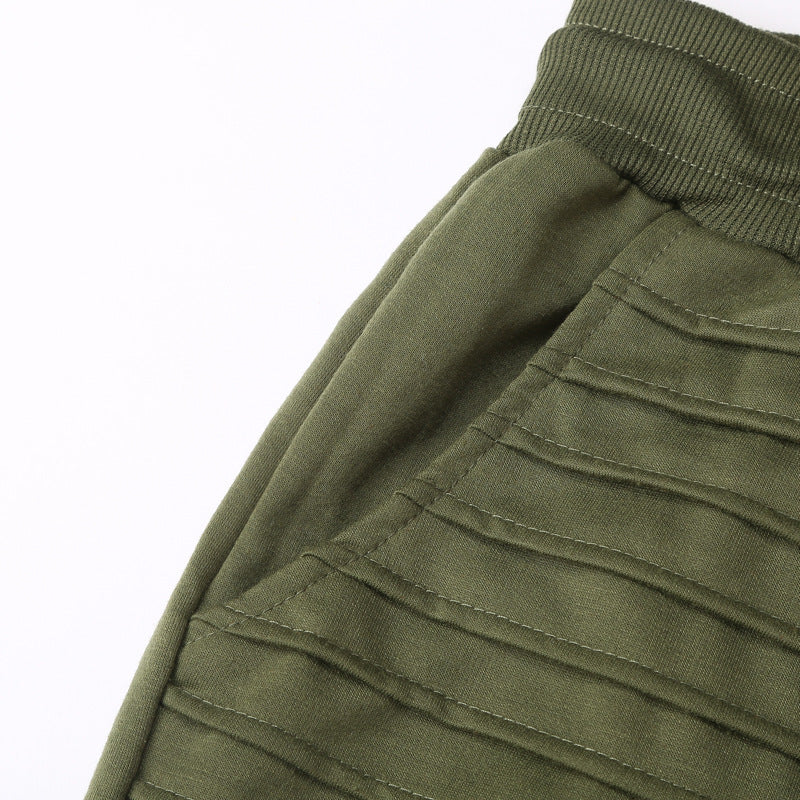 Herren Biker-Jogginghose mit gerippten Paneelen, schmaler Passform und elastischem Bund Shop Nory