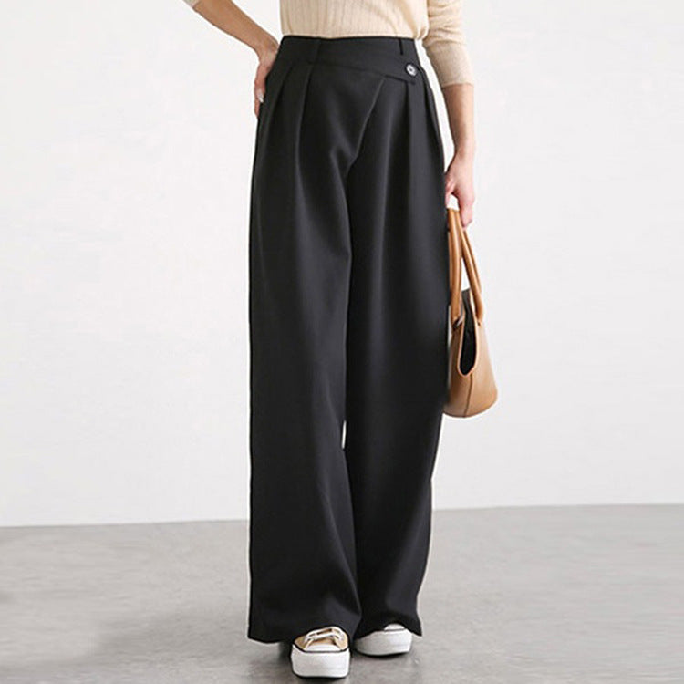Damen Hochtaillierte weite Hose mit eleganter Faltenteilung