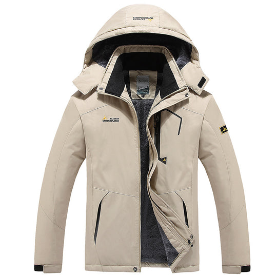 Herren Multifunktionale Softshell-Outdoorjacke mit Fleece-Innenfutter und abnehmbarer Kapuze Shop Nory