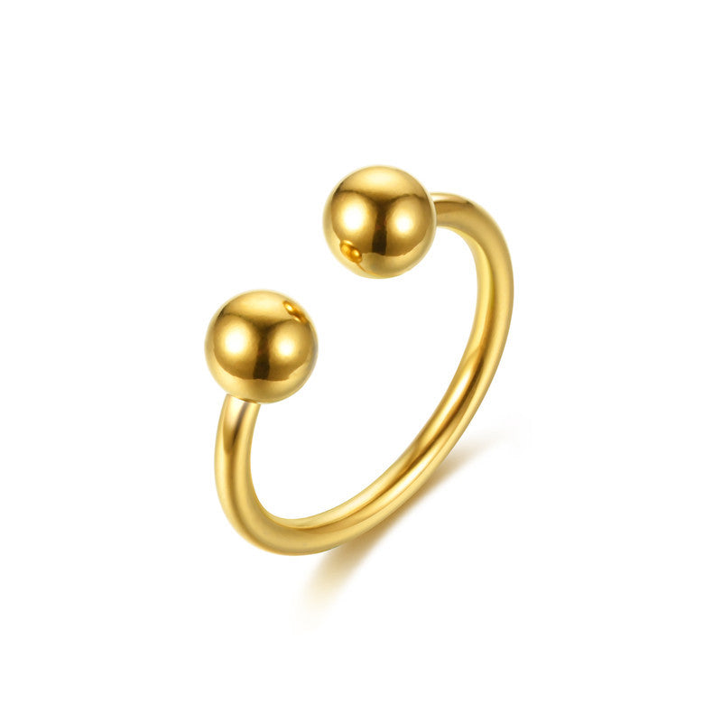 Damen Offener Ring mit doppelt kugelförmigem Design Shop Nory