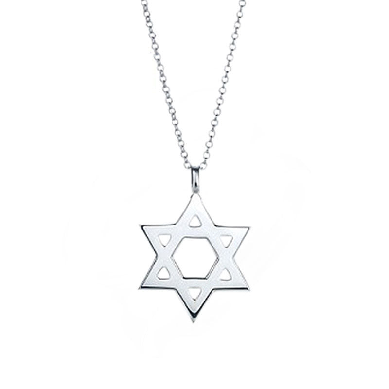 Damen Halskette mit kreativ gestaltetem Davidstern-Anhänger aus hochwertigem Edelstahl Shop Nory