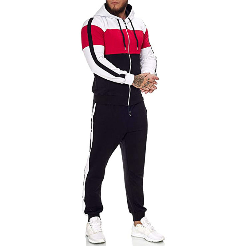 Herren Sportanzug mit Kapuze und modernem Farbblockdesign