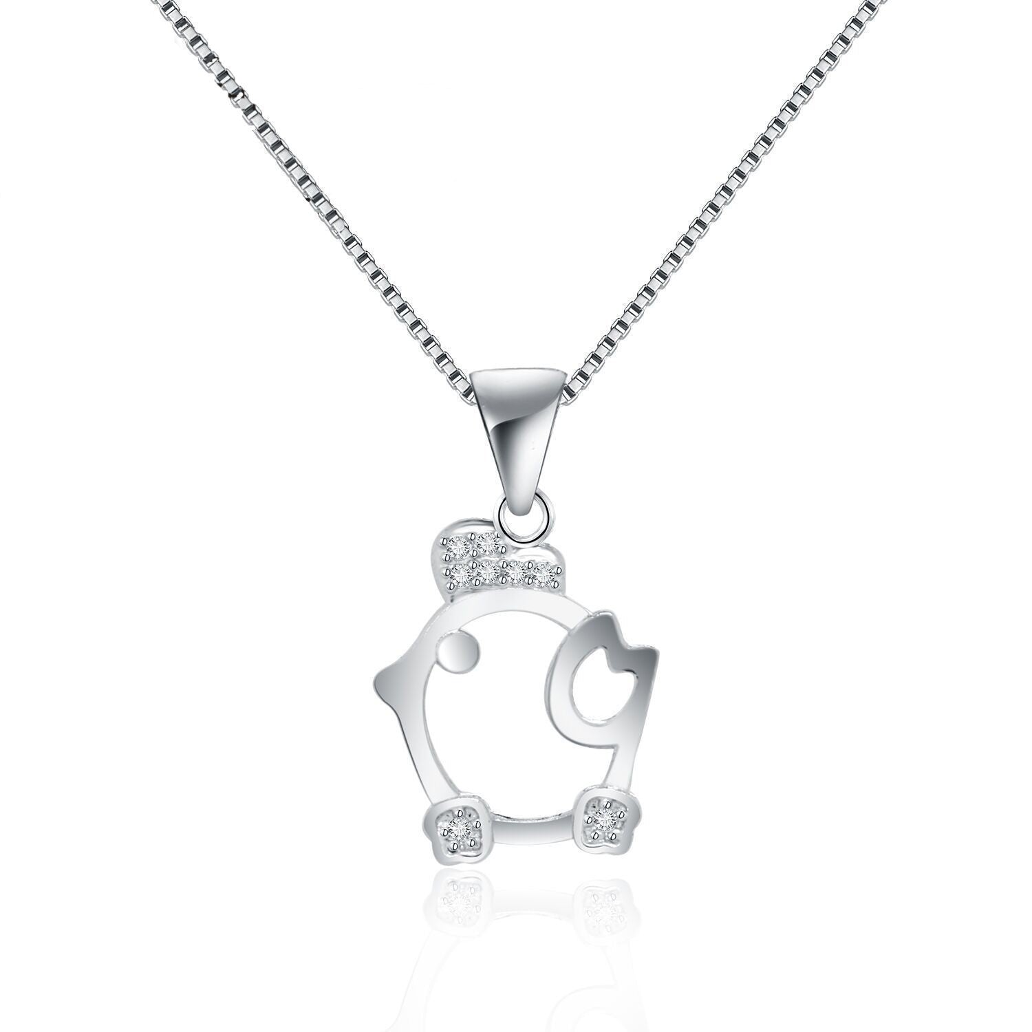 Damen Halskette mit verspieltem Vogel-Anhänger und funkelnden Zirkonia-Details Shop Nory