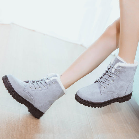 Damen Gefütterte Schnür-Ankleboots mit Teddyfutter und robuster Lug-Sohle Shop Nory