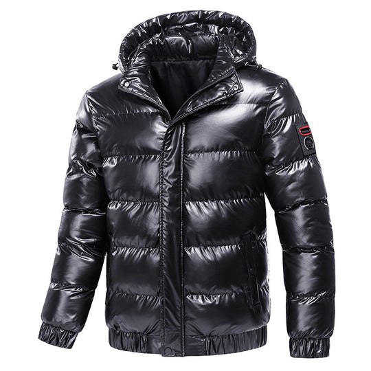 Herren Steppwinterjacke mit Kapuze und glänzender Daunenoptik Shop Nory