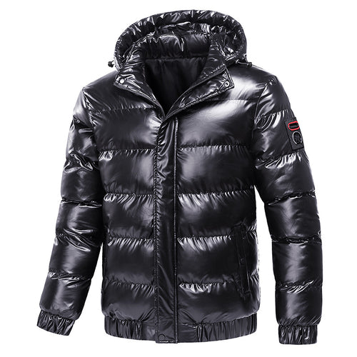 Herren Steppwinterjacke mit Kapuze und glänzender Daunenoptik Shop Nory