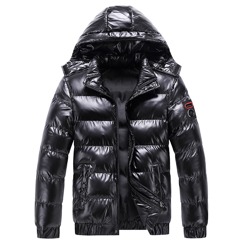 Herren Steppwinterjacke mit Kapuze und glänzender Daunenoptik Shop Nory