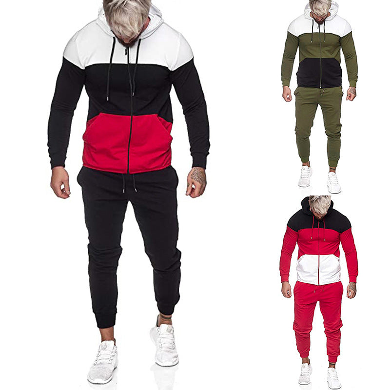 Herren City-Casual Jogginganzug mit Kapuzen‑Zipjacke und tapered Jogginghose aus Baumwollmix Shop Nory