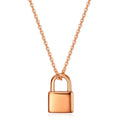Damen Halskette mit stilvollem Vorhängeschloss-Anhänger und feiner Gliederkette Shop Nory