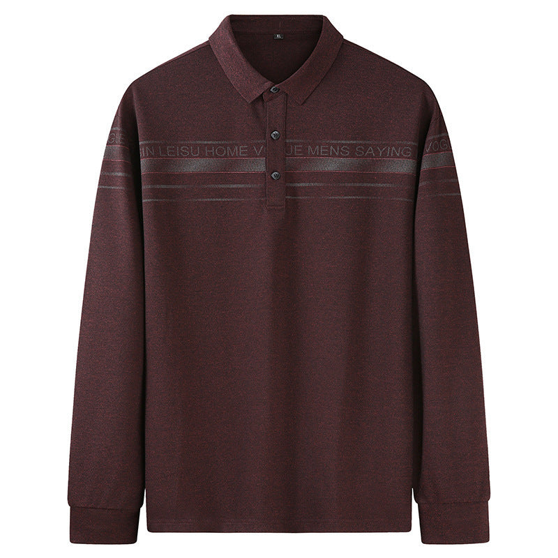 Herren Langarm-Poloshirt mit Kragen, Knopfleiste und feiner Struktur Shop Nory