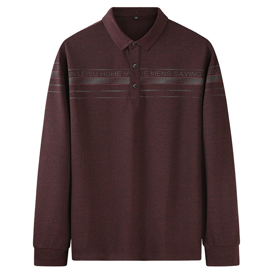 Herren Langarm-Poloshirt mit Kragen, Knopfleiste und feiner Struktur Shop Nory