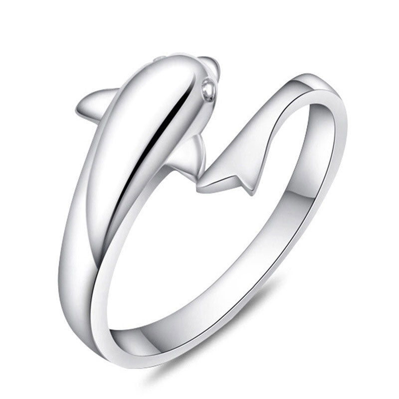 Damenring mit verspieltem Delfinmotiv und filigranem Design Shop Nory