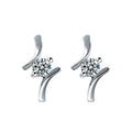 Damen Ohrstecker mit elegantem geschwungenen Design und funkelnden Zirkonia Shop Nory