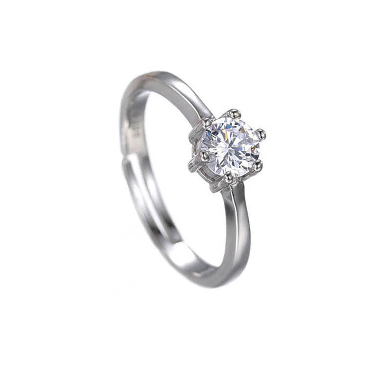 Damen eleganter Solitärring mit klassischem Zirkonia-Besatz Shop Nory