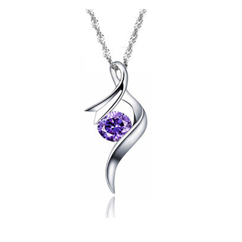 Damen Halskette mit elegantem, geschwungenem Design und funkelndem Zirkonia Shop Nory