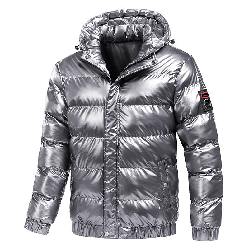 Herren Steppwinterjacke mit Kapuze und glänzender Daunenoptik Shop Nory