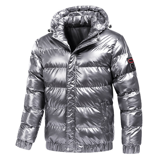 Herren Steppwinterjacke mit Kapuze und glänzender Daunenoptik Shop Nory