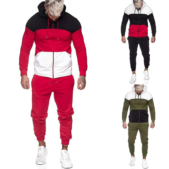 Herren City-Casual Jogginganzug mit Kapuzen‑Zipjacke und tapered Jogginghose aus Baumwollmix Shop Nory