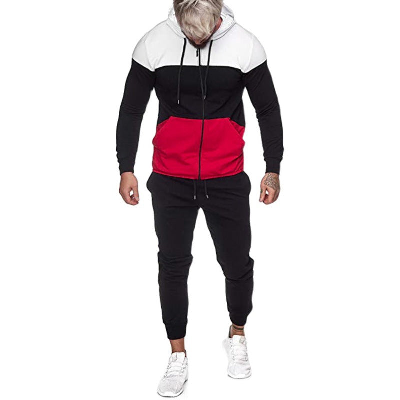 Herren City-Casual Jogginganzug mit Kapuzen‑Zipjacke und tapered Jogginghose aus Baumwollmix Shop Nory