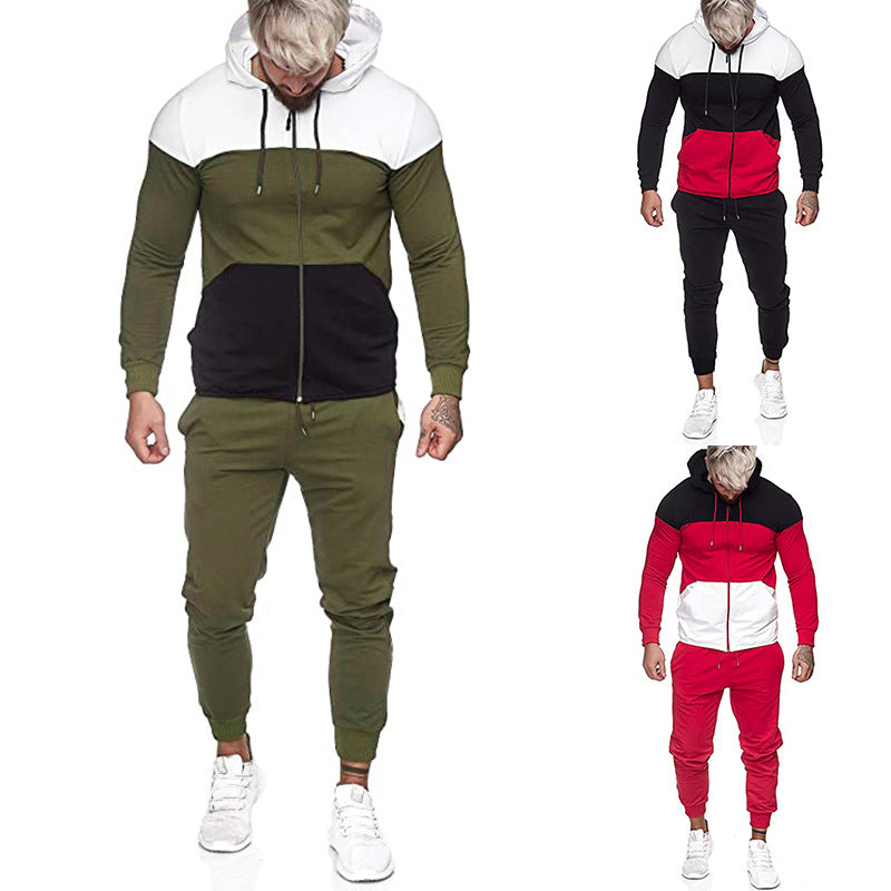 Herren City-Casual Jogginganzug mit Kapuzen‑Zipjacke und tapered Jogginghose aus Baumwollmix Shop Nory