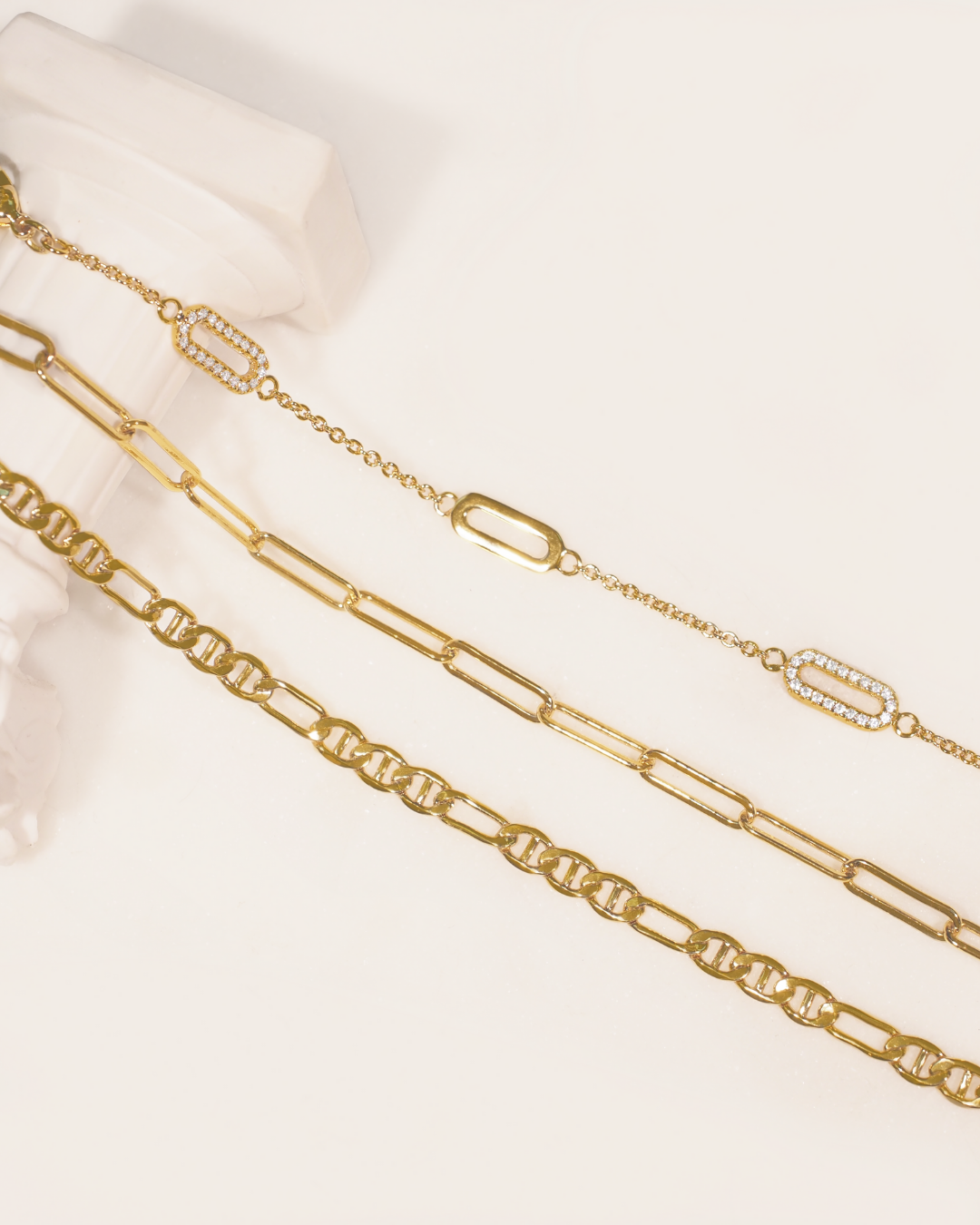 Klassisch Link Minimal Gold Kettenarmband | Shop Nory