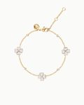 Lucky Bloom Kleeblatt Perlen Gold Kettenarmband | Shop Nory