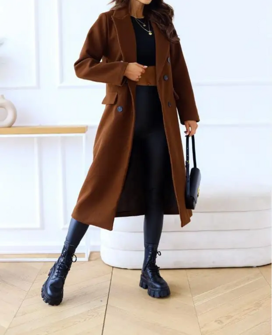 Lange Elegante Taillierte Trenchcoat Für Damen | Perfekt Für Herbst Und Winter