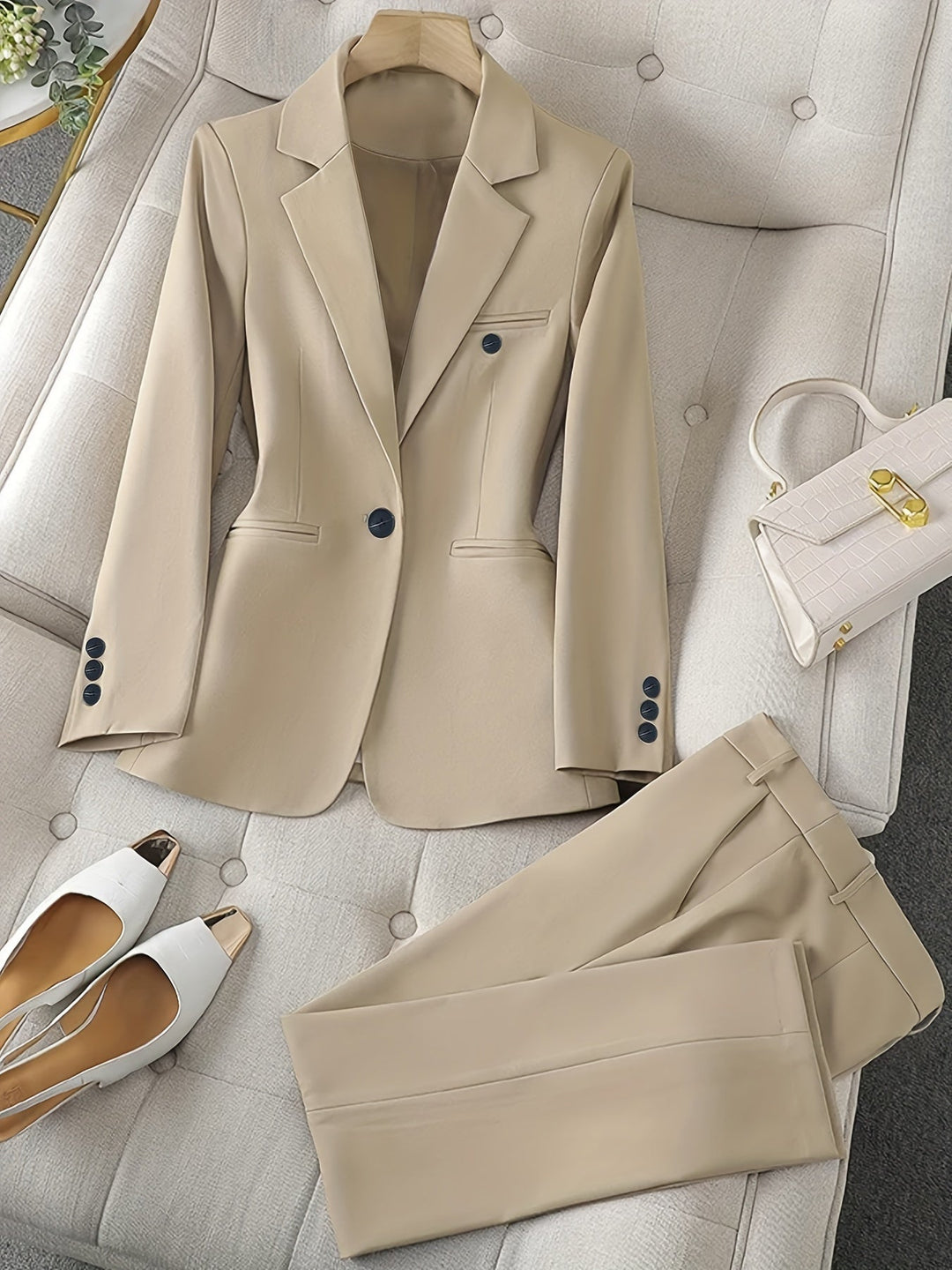 Klassischer Stil mit Revers-Blazer-Set