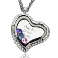 Personalisierte 'Triple Treat' schwebende Medaille mit Geburtssteinen und Sentiments | Shop Nory