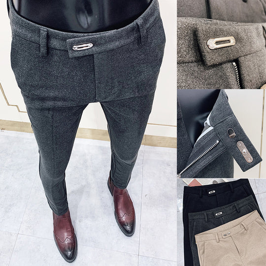 Herren tapered Businesshose mit elastischem Bund, verdecktem Verschluss und schmaler Schnitt Shop Nory