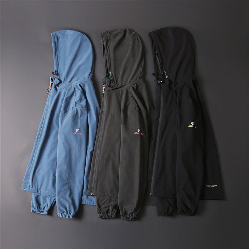 Herren Leichte Softshelljacke mit Kapuze, windabweisend und atmungsaktiv Shop Nory