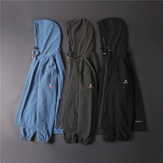 Herren Leichte Softshelljacke mit Kapuze, windabweisend und atmungsaktiv Shop Nory