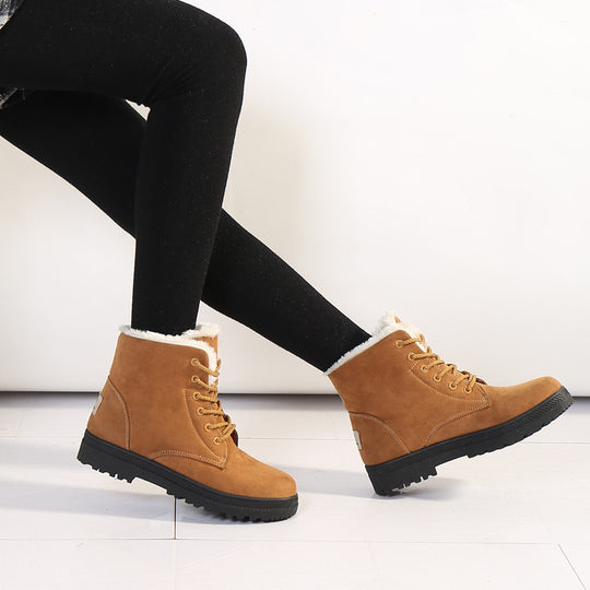 Damen Gefütterte Schnür-Ankleboots mit Teddyfutter und robuster Lug-Sohle Shop Nory