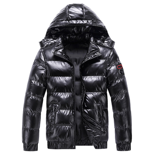 Herren Steppwinterjacke mit Kapuze und glänzender Daunenoptik Shop Nory
