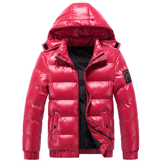 Herren Steppwinterjacke mit Kapuze und glänzender Daunenoptik Shop Nory