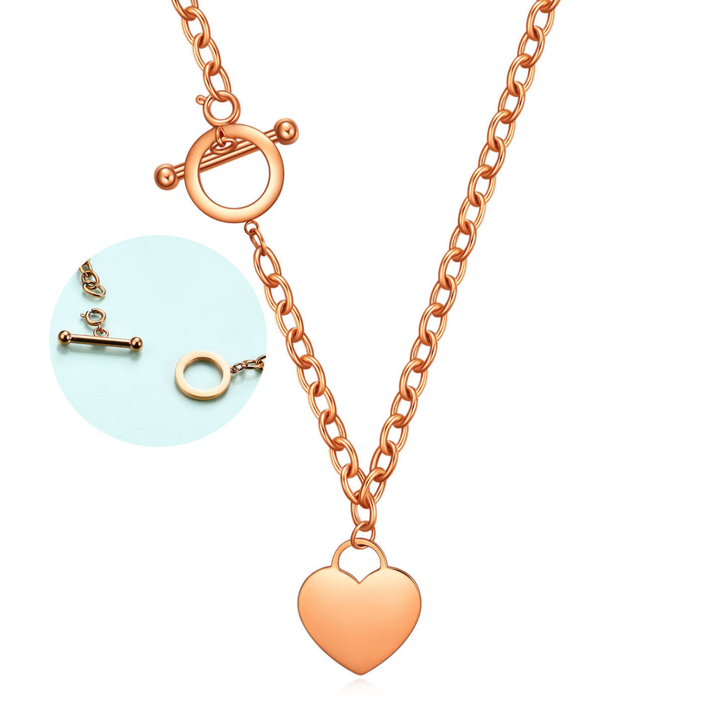 Damen Halskette mit herzförmigem Anhänger und elegantem Karabinerverschluss Shop Nory