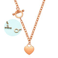 Damen Halskette mit herzförmigem Anhänger und elegantem Karabinerverschluss Shop Nory