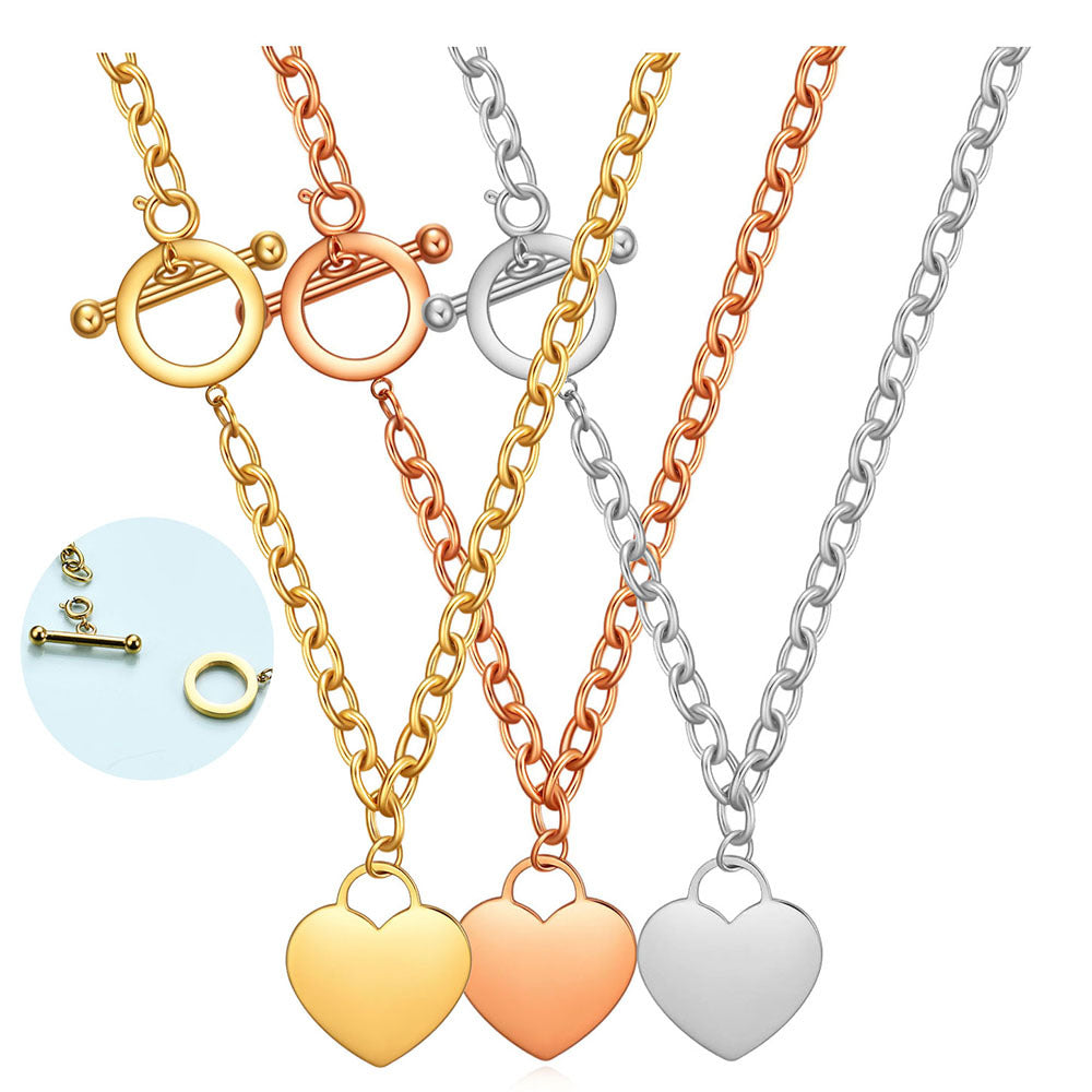 Damen Halskette mit herzförmigem Anhänger und elegantem Karabinerverschluss Shop Nory