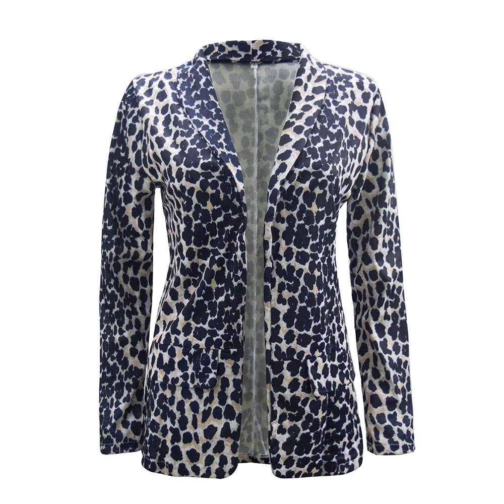 Damen Leichter Longblazer mit Schlangenprint, offener Front und aufgesetzten Taschen Shop Nory