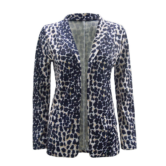 Damen Leichter Longblazer mit Schlangenprint, offener Front und aufgesetzten Taschen Shop Nory