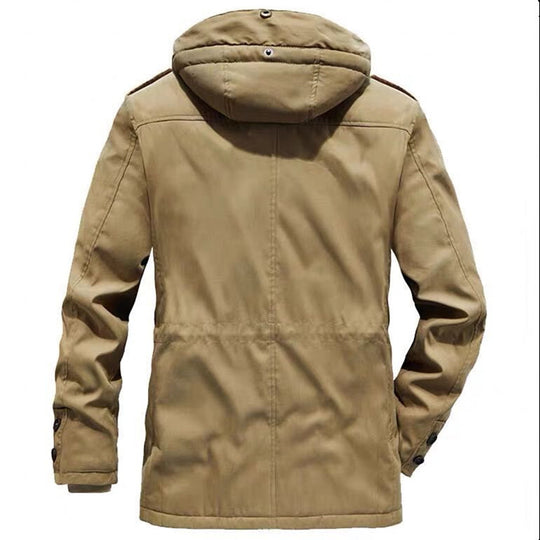 Herren Winterparka mit Teddyfutter, abnehmbarer Kapuze und Multifunktionstaschen Shop Nory