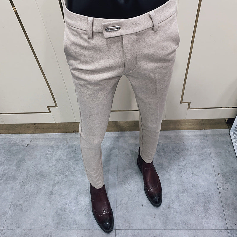 Herren tapered Businesshose mit elastischem Bund, verdecktem Verschluss und schmaler Schnitt Shop Nory