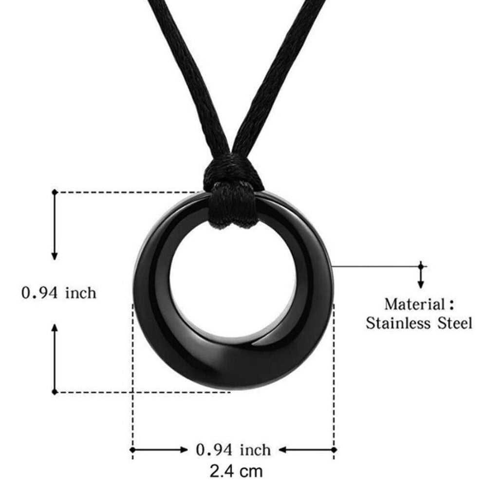 Damen Halskette aus geflochtenem Leder mit stilvollem Ringanhänger Shop Nory