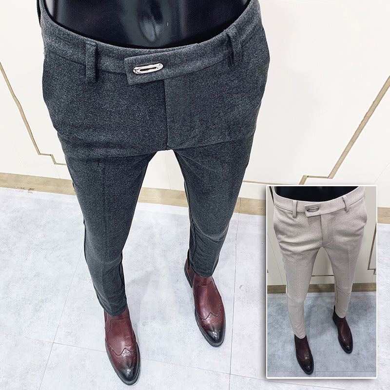 Herren tapered Businesshose mit elastischem Bund, verdecktem Verschluss und schmaler Schnitt Shop Nory