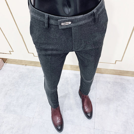Herren tapered Businesshose mit elastischem Bund, verdecktem Verschluss und schmaler Schnitt Shop Nory