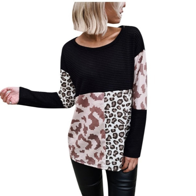 Damen Pullover mit Animal‑Patchwork und geripptem Oberteil Shop Nory